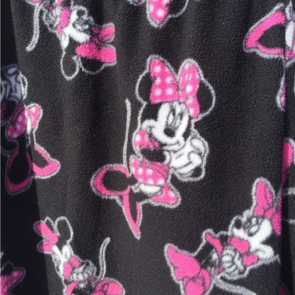 Disney Minnie Mouse misses L pajama set pj sleep ware 12 14 face bow pink fuzzy - Picture 8 of 12